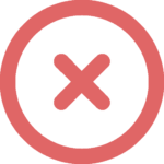 A red circle with a red x inside